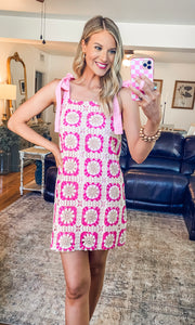 Pink Crochet Dress