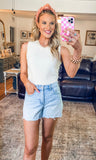 High Rise Denim Shorts