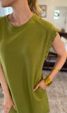 Moss Green Stud Dress