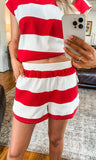 Red & White Striped Shorts