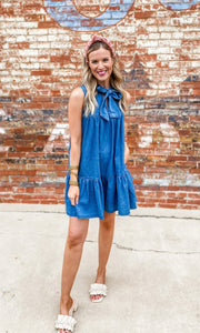 Dark Denim Bow Dress