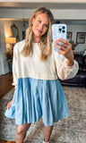 Cream Chambray Dress