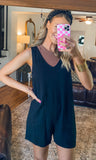 Black Linen Romper