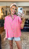 Pink Gingham Top