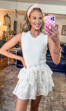 White & Pink Floral Skort