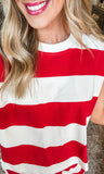 Red & White Striped Top