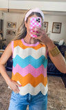 Pink & Orange Sweater Top